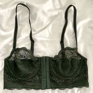 Lacey Forest Green Longline Underwire Bra